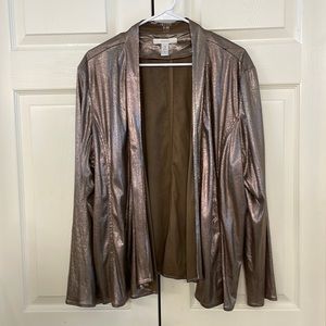 Chico’s Size 3 (XL) Bronze Open Jacket